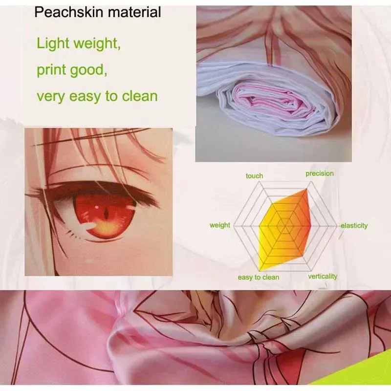 VTuber Ōokami Mio Dakimakura Waifu Pillowcase 2-Side Print Pillow Case Hugging Body Cushion Cover Otaku Gift