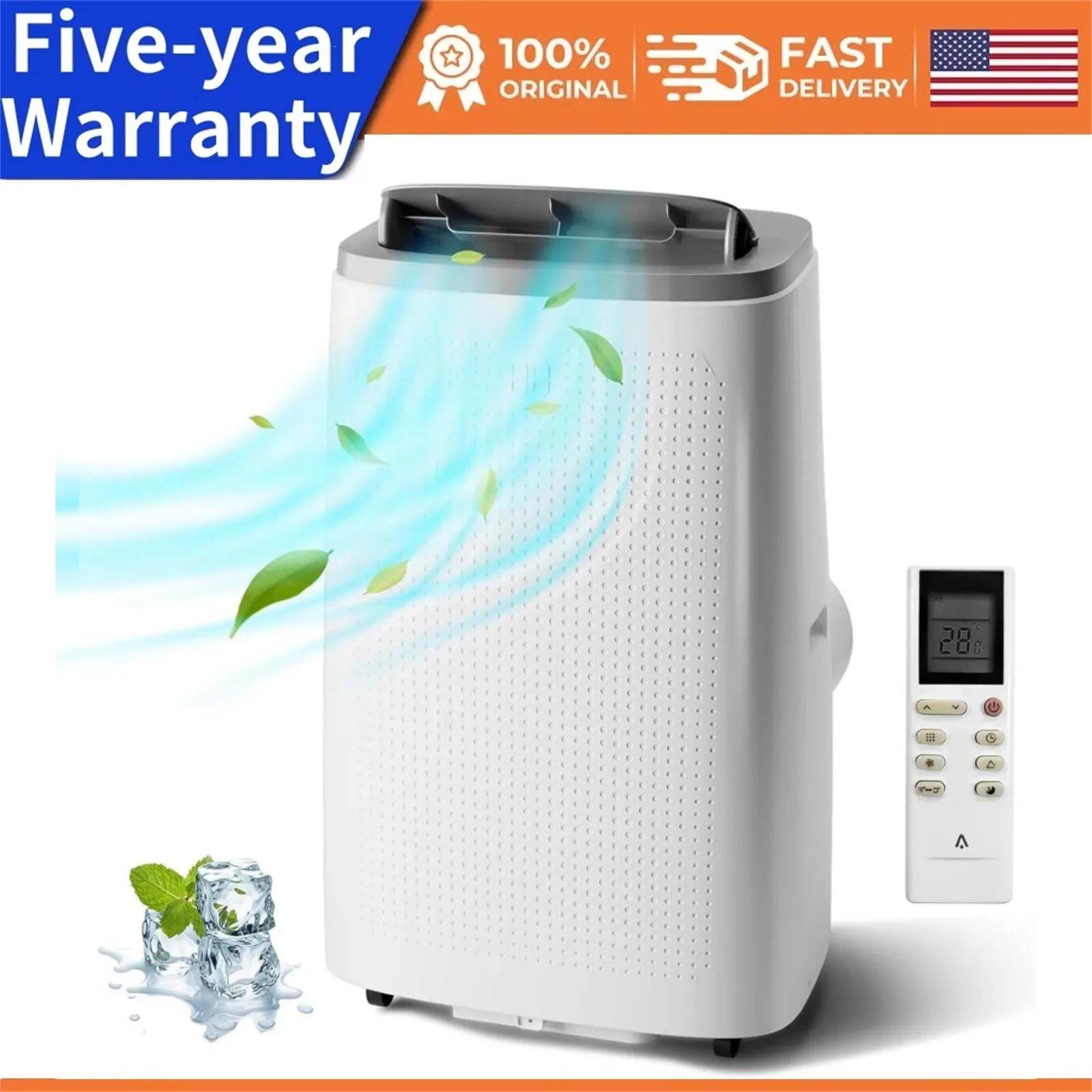 14000 BTU Portable Air Conditioners 24H Timer Remote Control Sleep Mode AC Uni