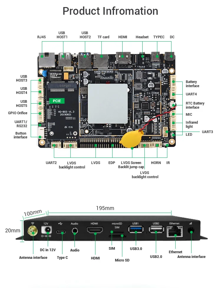 AI Android Playbox Fanless Desktop Android Mini Pc with CPU Rockchip RK3399 Audio and Video Box