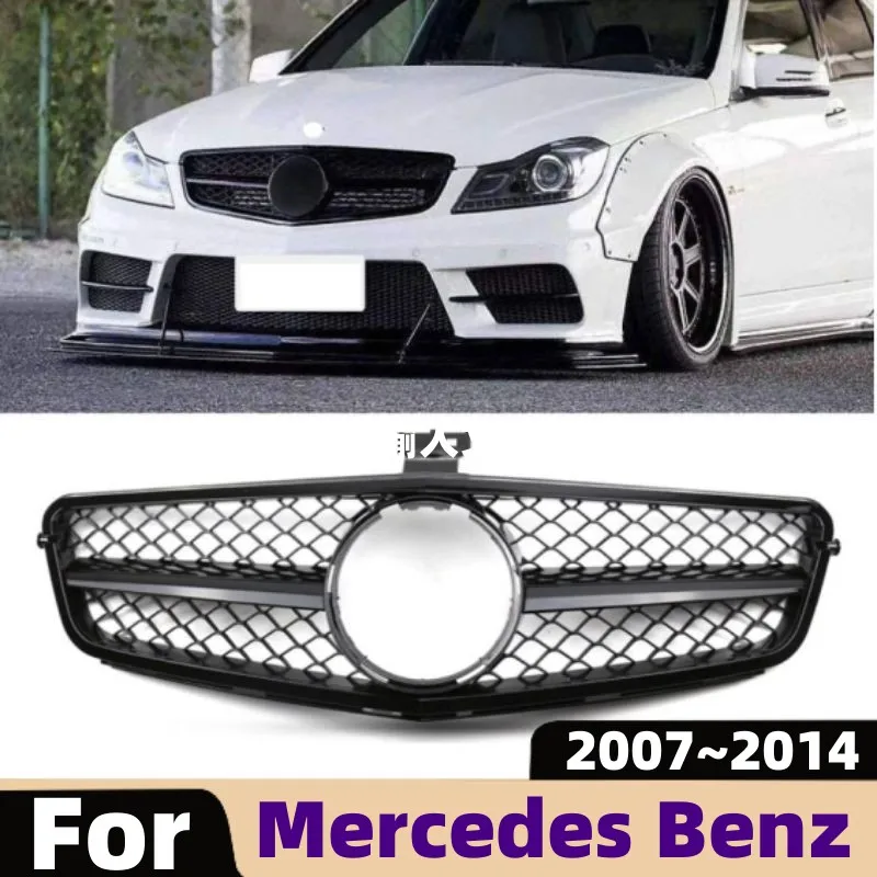 

For Mercedes Benz C W204 C43 2007~2015 C180 C200 C250 C300 AMG GT Car Front Bumper Grille Frame Refit Cover Exterior Accessories