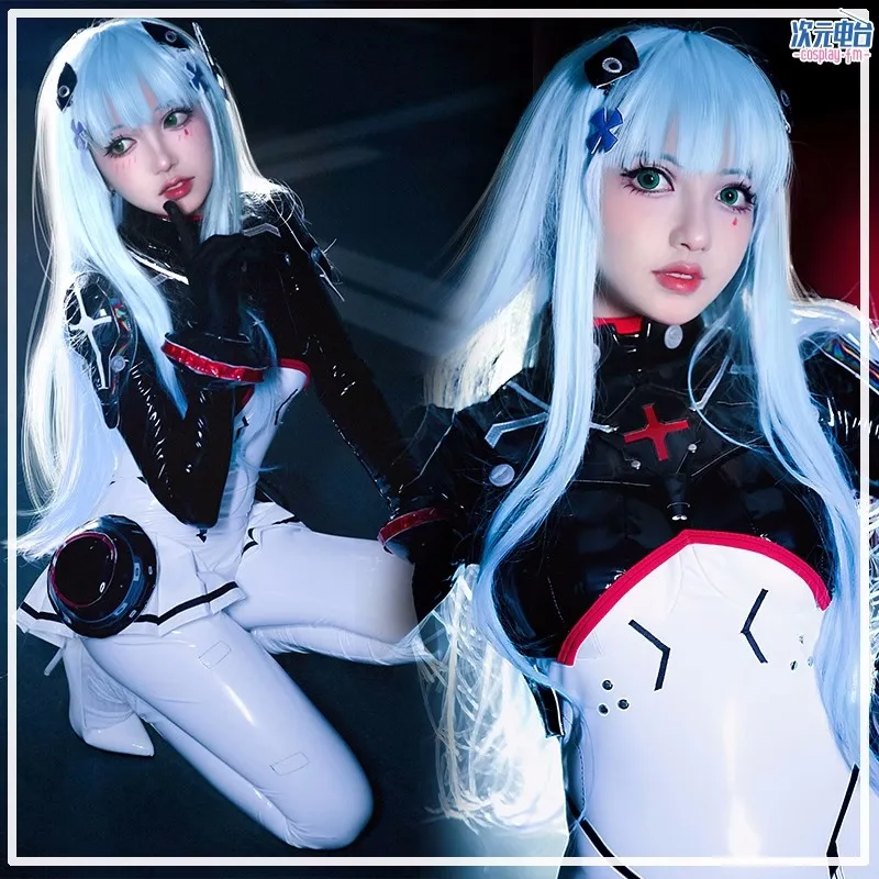 Game Girls Frontline HK416 Cosplay Costume Sweet Lovely Jumpsuits Uniform Activity Party Role Play Full set of wig shoes