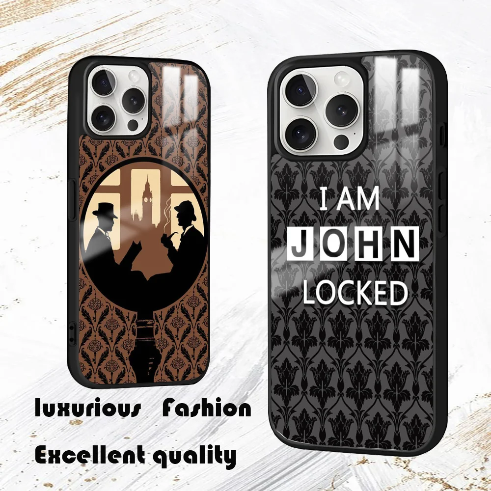 221B TV S-Sherlock H-Holmes Phone Case For iPhone 16 15 14 13 12 11 Pro Max Plus Mini PC Fashion High Quality mirror phone case