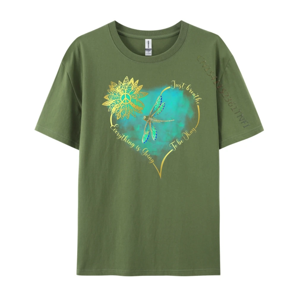 فقط تنفس كل شيء يذهب إلى أن يكون اليعسوب شحن مجاني العناصر بأقل أسعار الرجال قصيرة الأكمام المحملة عيد القديس باتريك