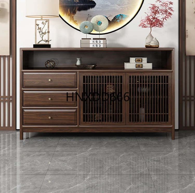 غرفة المعيشة مقابل الحائط، خزانة شاي زن، خزانة مدخل من الخشب الصلب