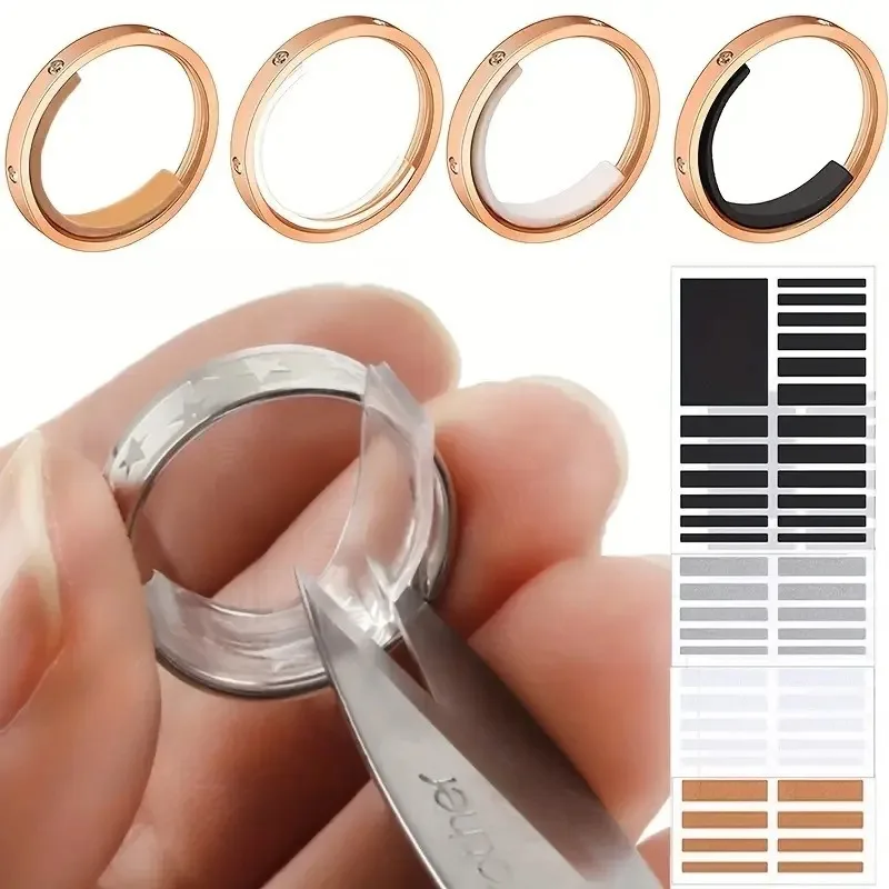 19Pcs/page Invisible Ring Size Adjust Sticker for Any Rings Size Adjust Anti Lost Fixed Tightener Reducer Resizing Jewelry Tools
