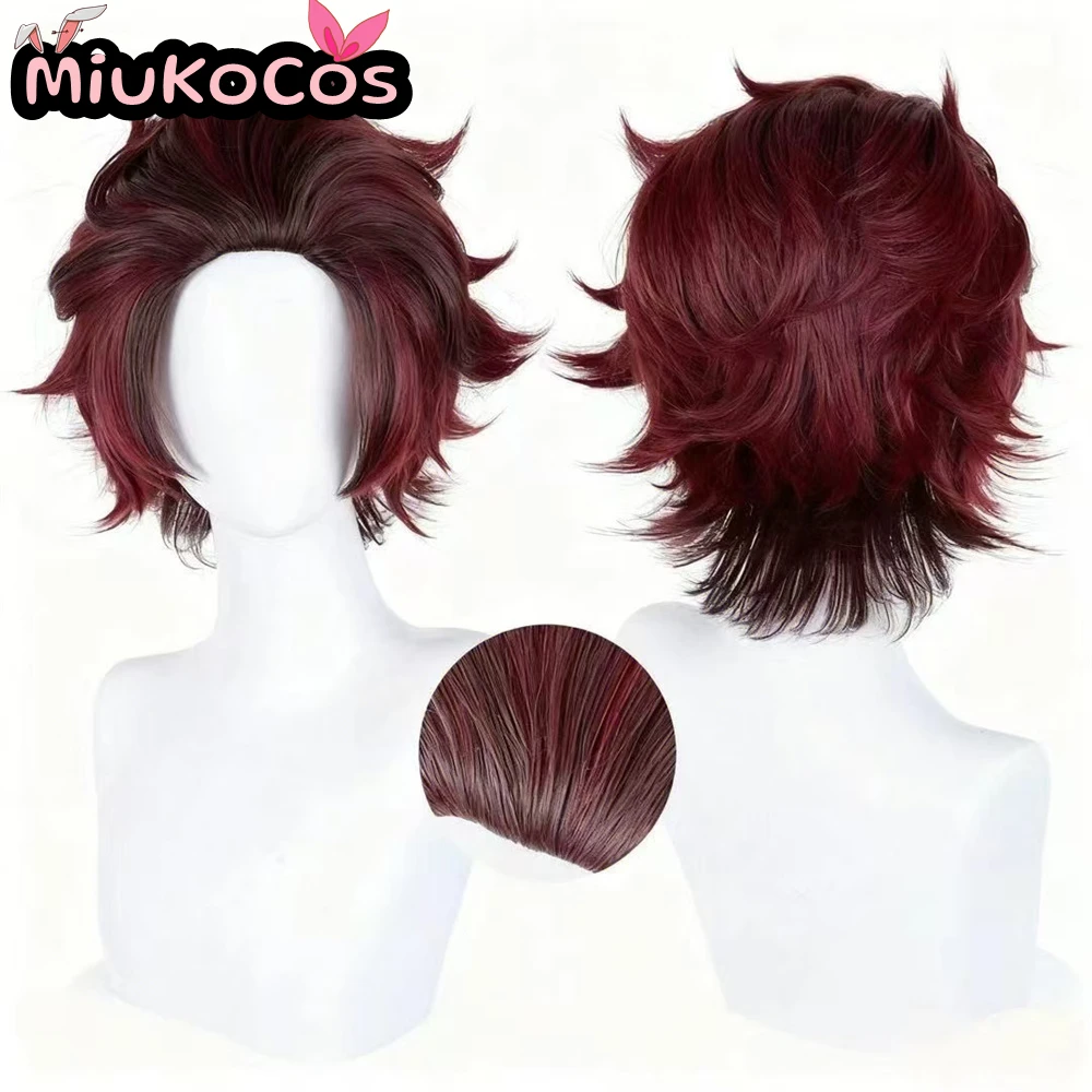 В НАЛИЧИИ Танджиро Камадо Косплей Парик Мико Косплей Аниме Убийца Демонов Косплей