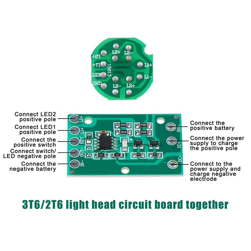 1 Set HZ-8813 T6/U2/L2 Glare Light Control Circuit Board Flashlight Driver Board 3 Function 5 Function Gear Electric Plate
