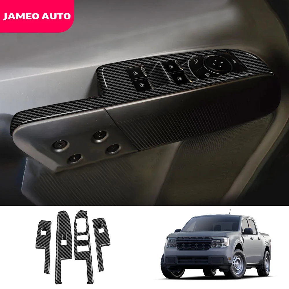 Car Interior Door Window Lift Switch Sticker For Ford Maverick 2022 2023  Adjust Button Panel Cover Trim Carbon Fiber Styling