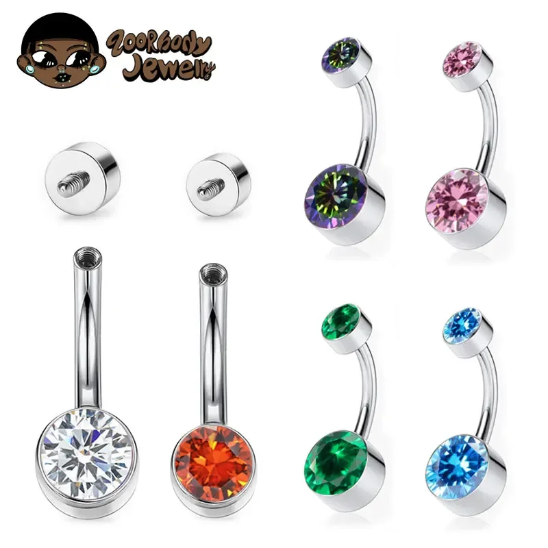 G23 TItanium Sexy Belly Button Piercing 14G Internal Thread Navel Piercing High Quality Mirror Polished Body Jewelry Wholesale