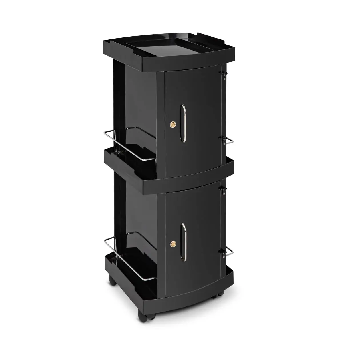

Salon Stylist Trolley Mobile Locking Cart w/Trays & Steel Doors, Customized