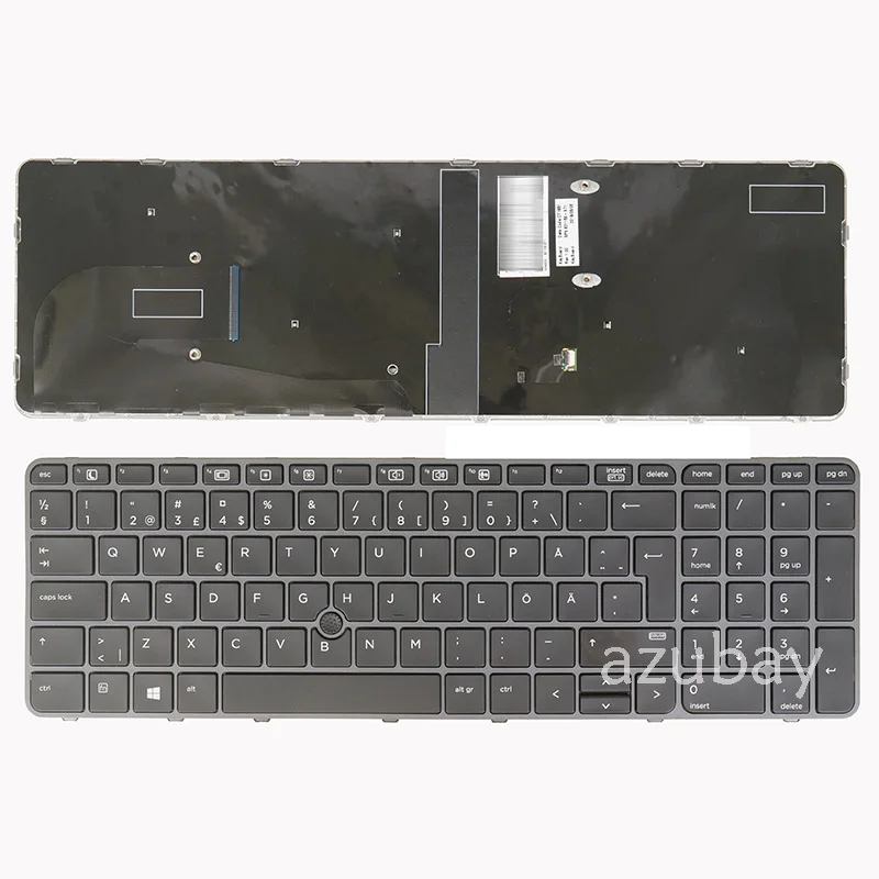 No Backlit Keyboard For HP Zbook 15u G3, G4SN9145PS1 SG-81130-2SA 6037B0116617 821156-281 822579-281 6037B0116625 Swedish Thai