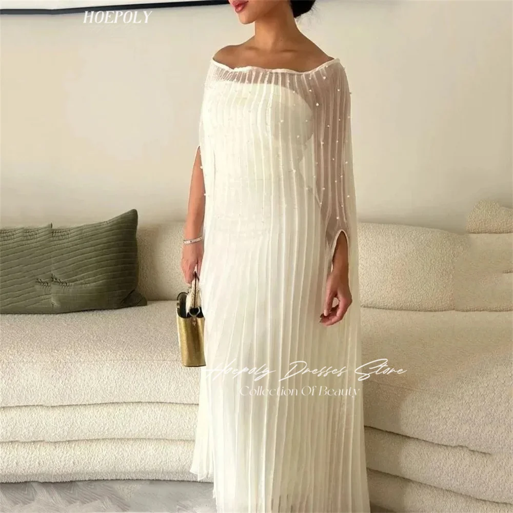 Hoepoly Off The Shoulder Neckline Prom Dress Long Sleeves With Floor Length Evening Elegant Party Dress For Women2023