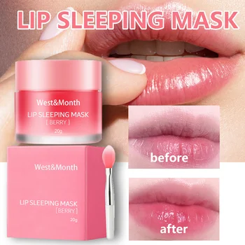 Lip Slaap Masker Nachtrust Hydraterende Lippen Glans Bleekmiddel Crème Vervaagt Lip Lijnen Exfoliërende Schoon Voedende Fleuren Lippenbalsem