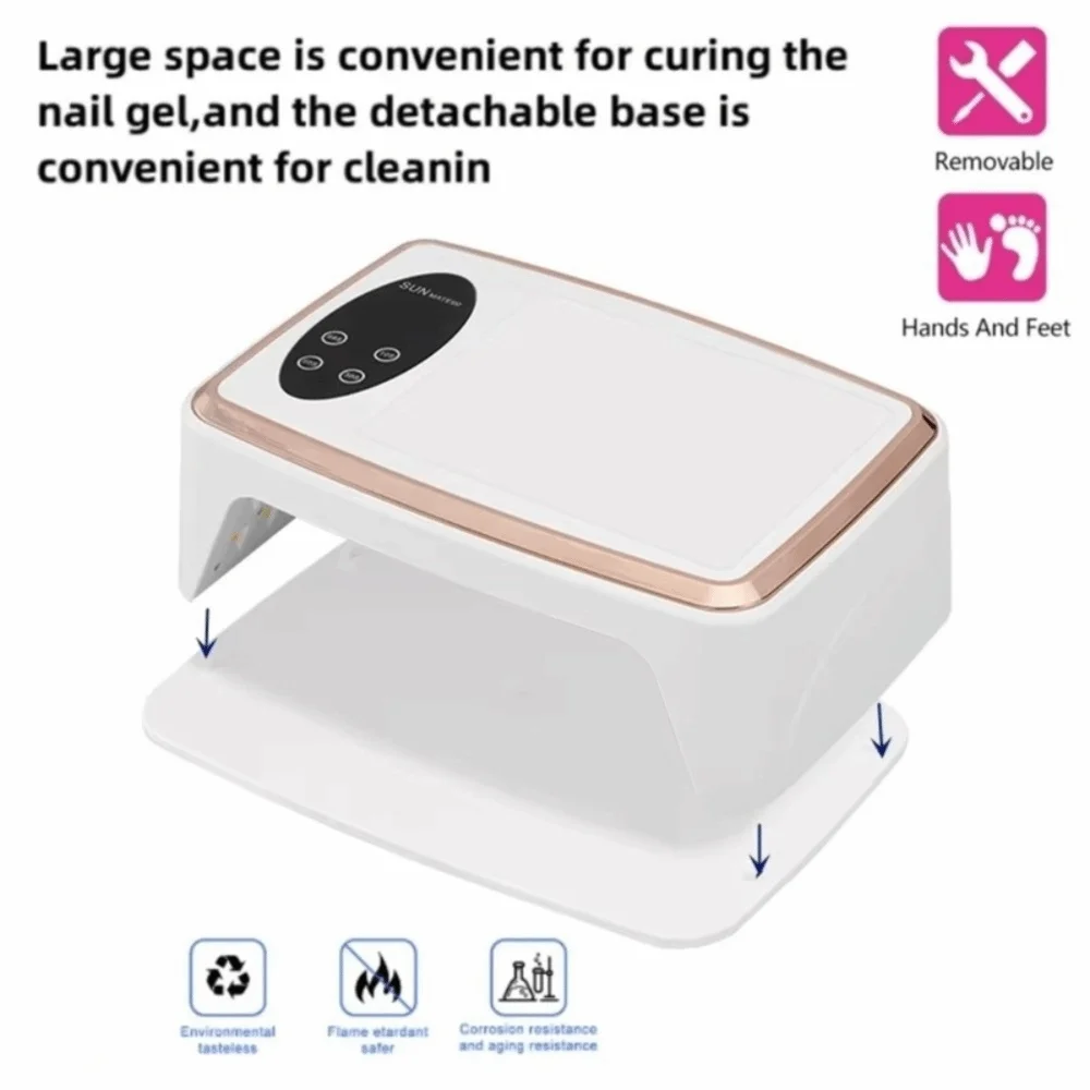 New 90LEDs LED Nail Lamp Multifunctional Nail Art Machine Hand Pillow Light Portable UV Curing Lamps for Manicure Salon