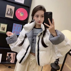 Short Hooded Jackets for Women, Reversible Wear, Korean Down Jacket, Bread Clothing, Loose, Warm, Casual Outerwears, Fashion