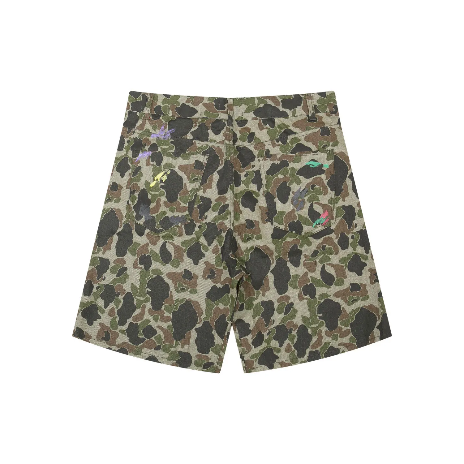 Gallery Dept summer hand-painted ink-splashed washed overalls camouflage shorts beauty loose casual five-point pants