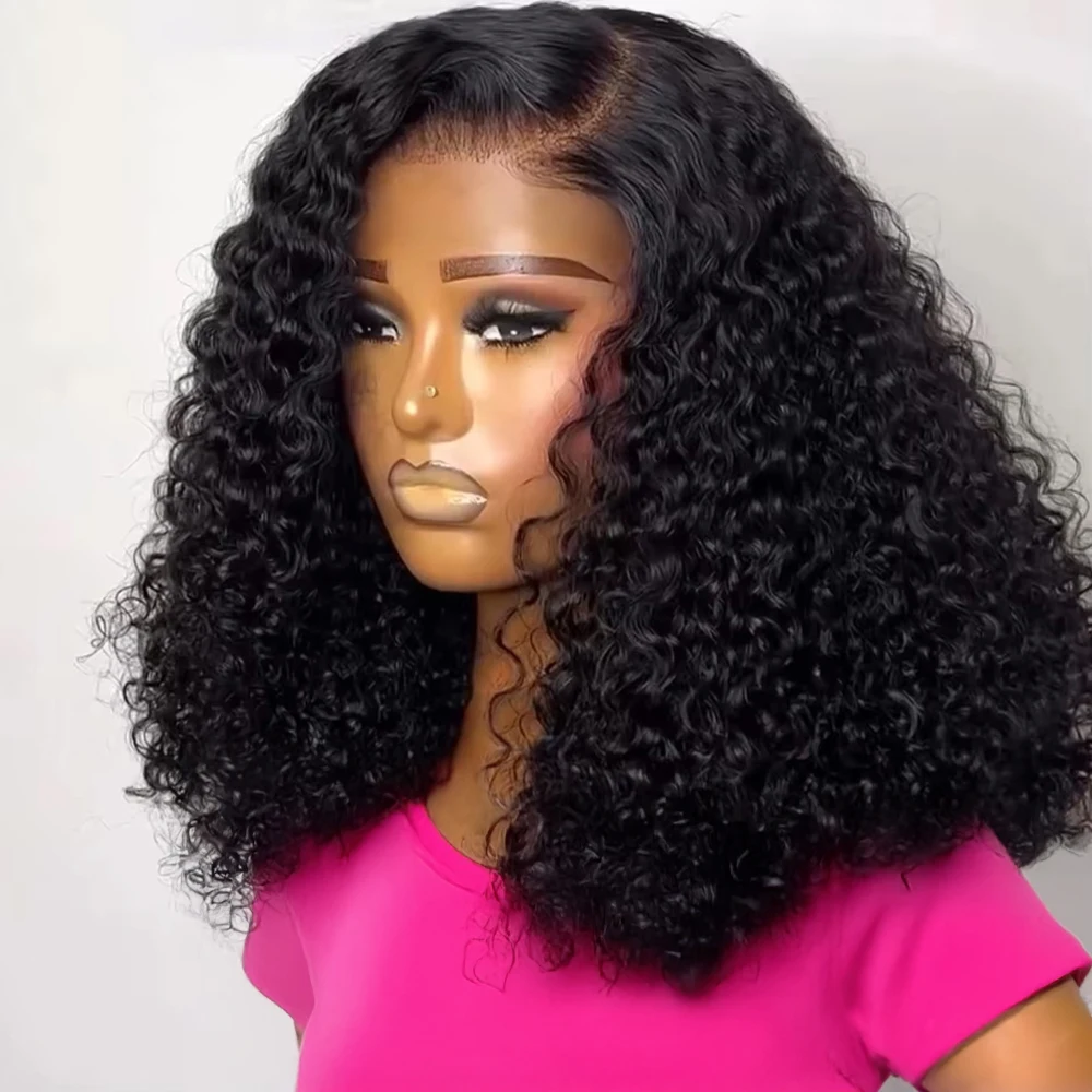 Brazilian Short Bob 13X4 13X6 Lace Frontal Human Hair Deep Wave HD Transparent Lace Front Curly 4X4 Glueless Lace Wigs For Women