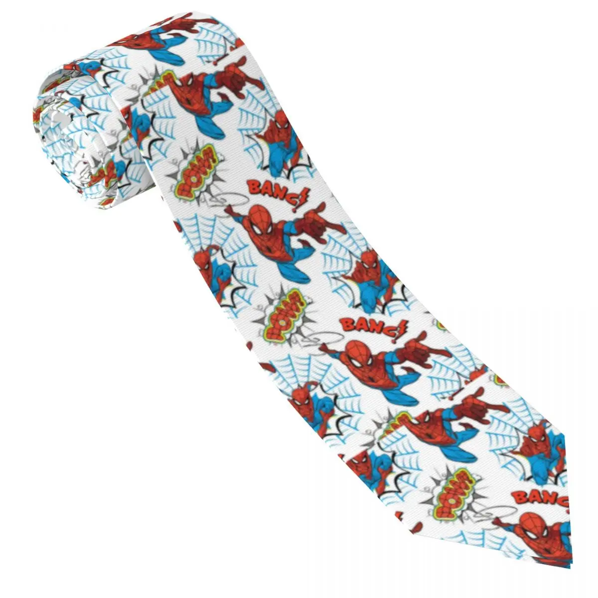 Custom Spider Man Pow Neck Ties Men Printed Necktie Four Seasons Fashion Tie Necktie For Birthday Gift