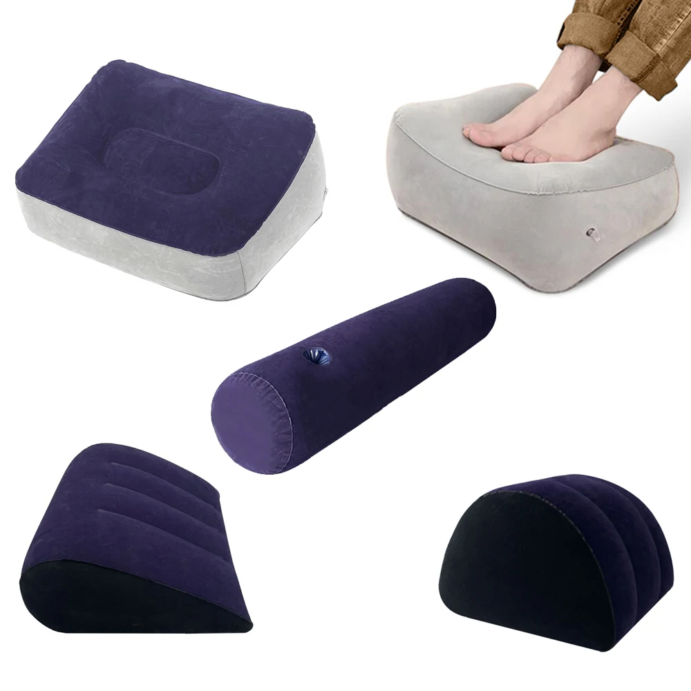1pc Inflatable Pillow Adult Aid Body Positions Support Inflatable PVC Pillow Travel Rest Footrest Cushion