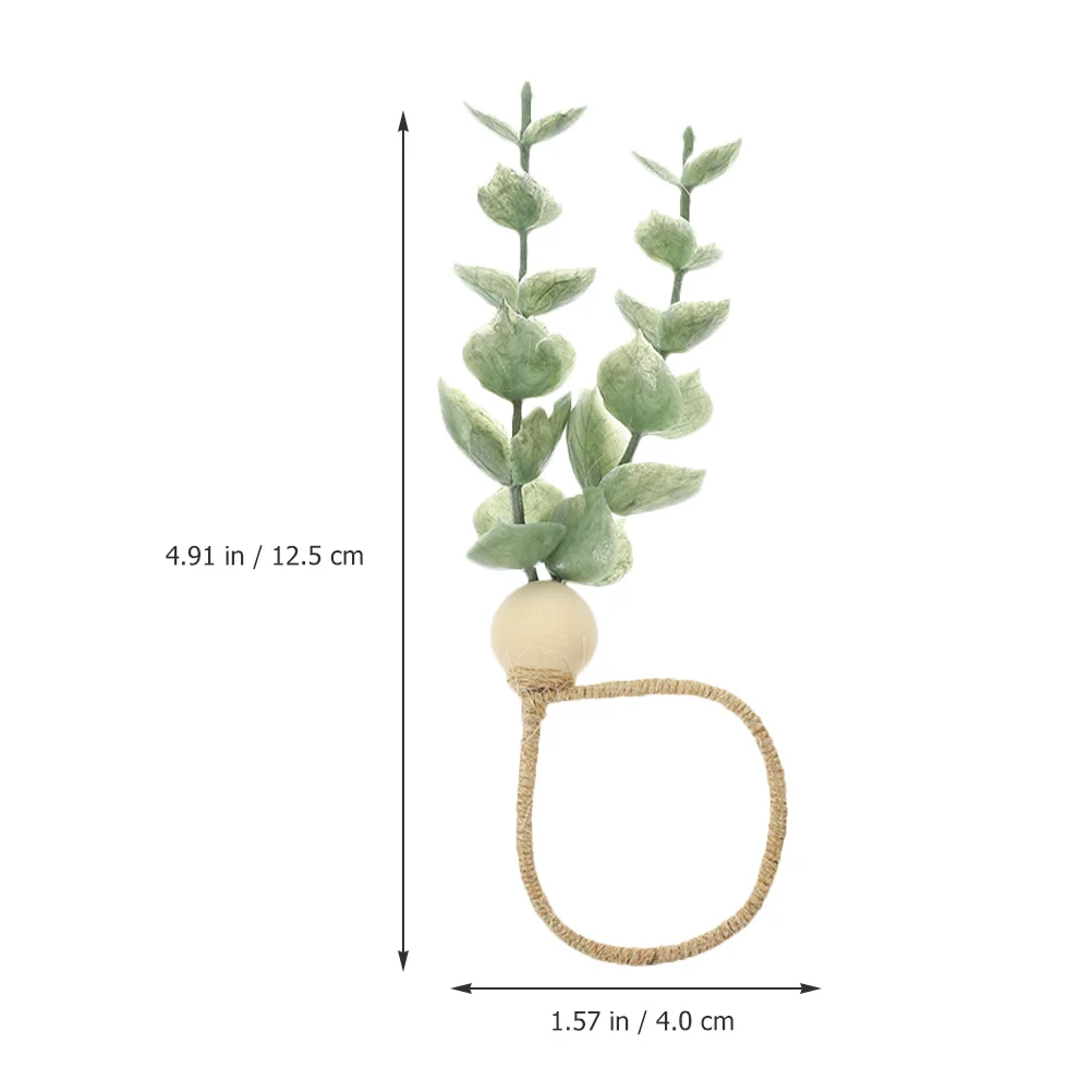 

6pcs Wooden Beads Napkin Rings Rustic Table Decor For Wedding Christmas Party Centerpieces Farmhouse Dining Decoration