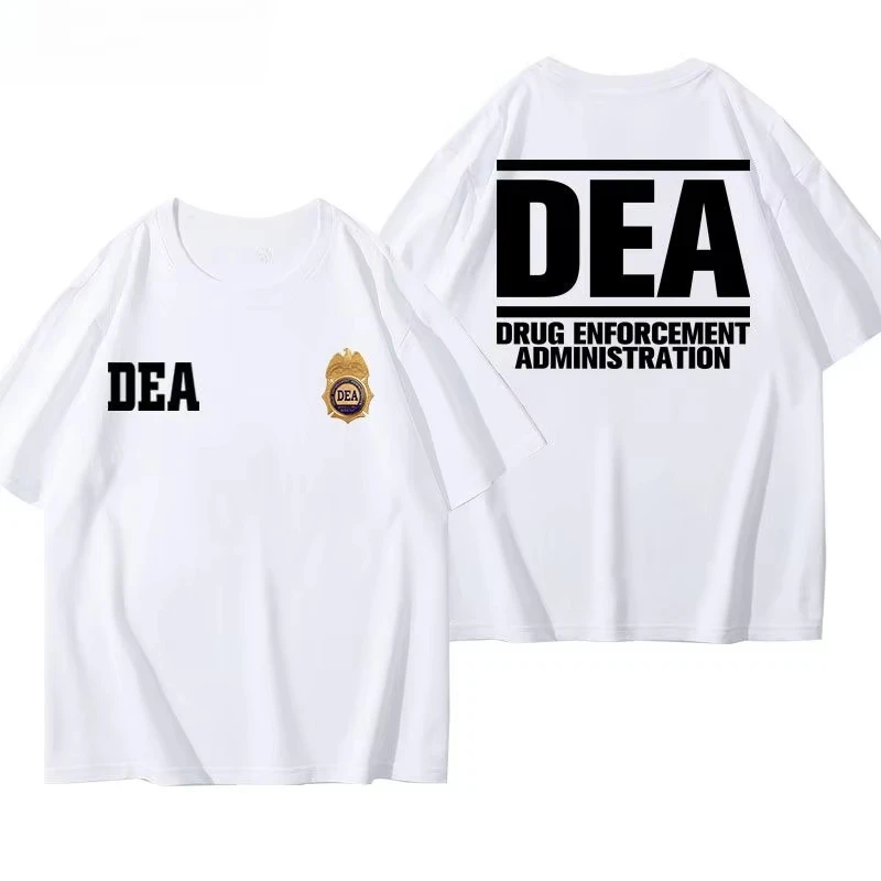 DEA US Federal Interdiction Agency T-shirt Breaking Bad American Police Fan Identification Suit Black Cotton Short Sleeves