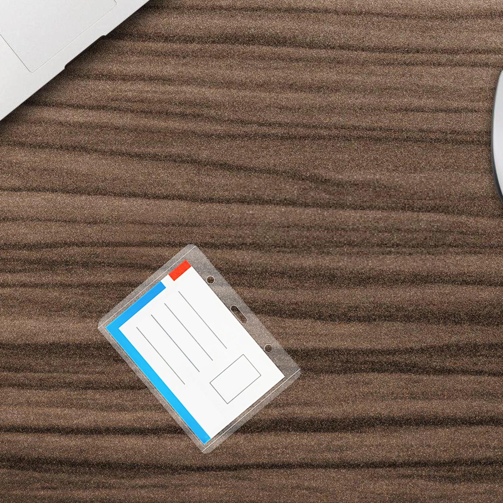 

50pcs Transparent Badge Holder Clear ID Sleeve PVC Lanyard Cover Reusable Postcard Case Horizontal Name for Staff