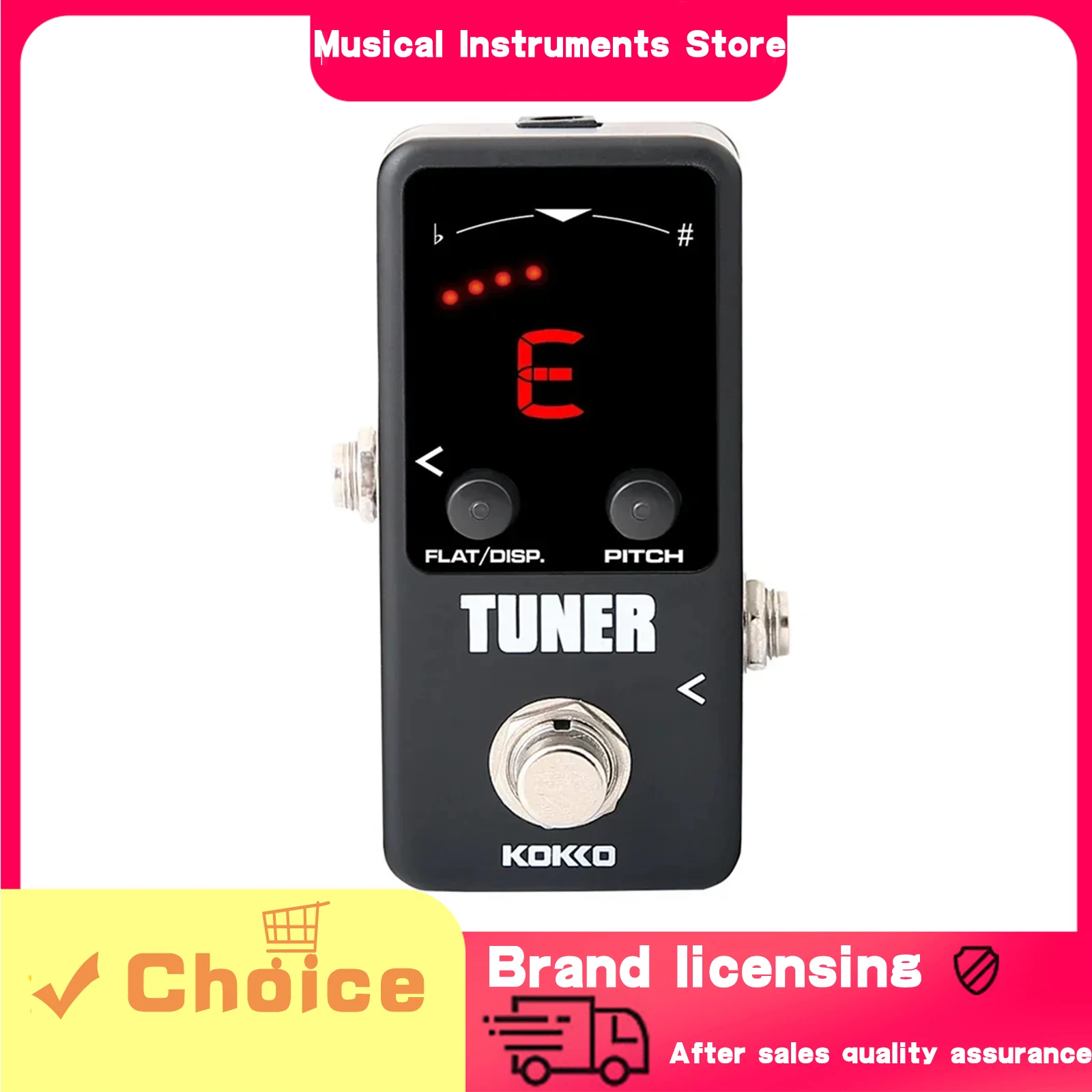 

KOKKO Electric Guitar Pedal Tuner Tuner Pedal Effects Chromatic High Precision Tuning for Guitar Bass 9V DC Guitar Accessories