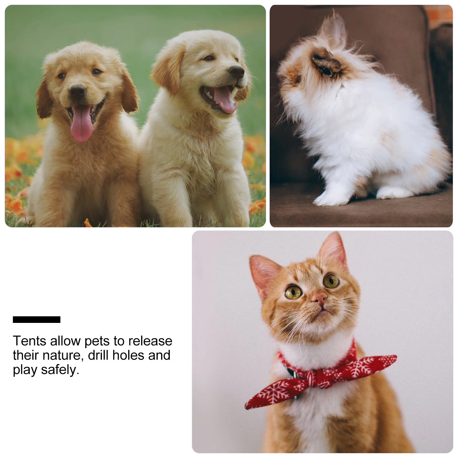 Tenda per animali domestici pieghevole per gatti, cani, triangolo, letto per animali domestici, portatile, tela durevole, materiale in legno, sicuro e confortevole