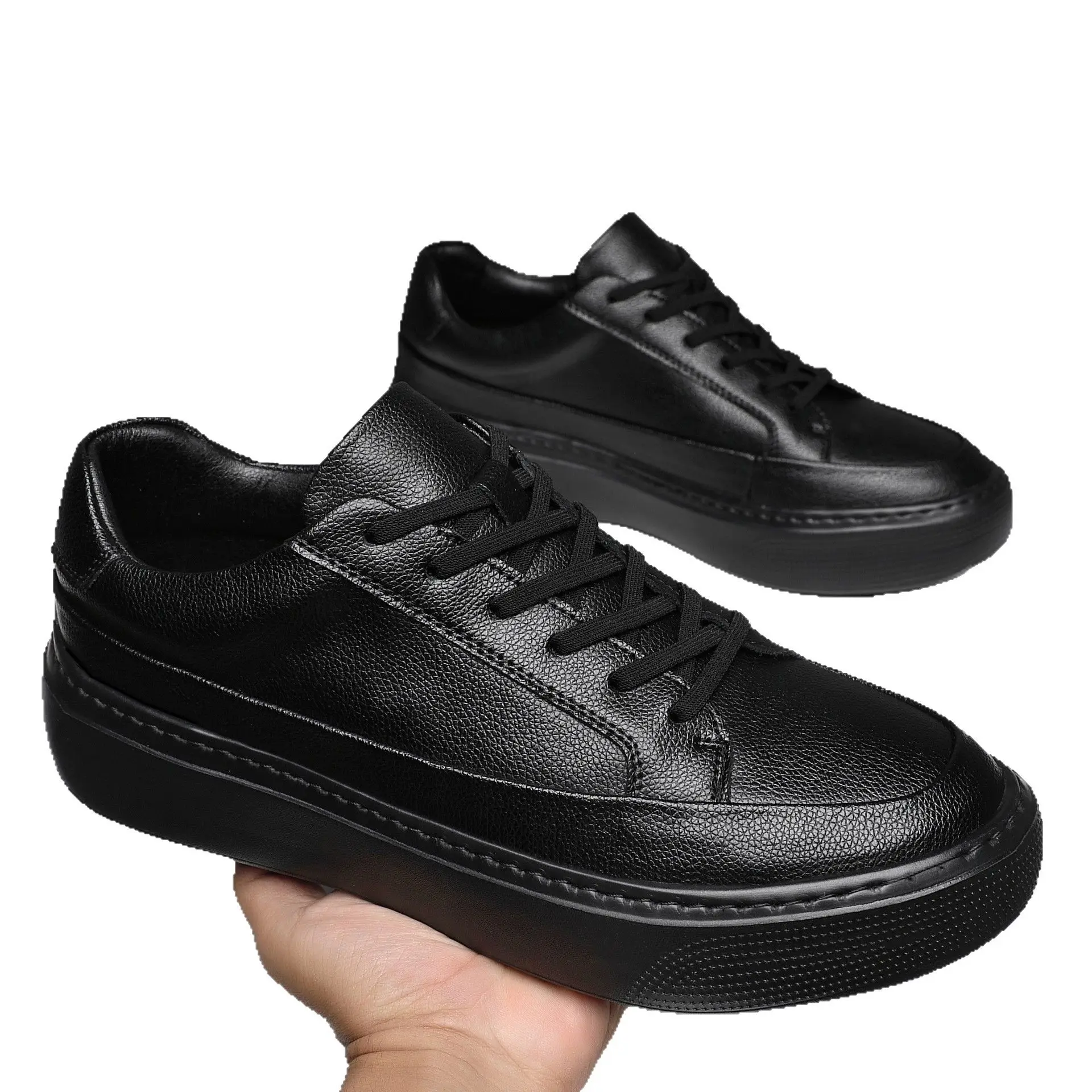 أحذية رجالية عادية 2025 ربيع جديد جلد حذاء كاجوال أحذية رياضية رجالي تنفس ومتعددة الاستخدامات خطوة واحدة الصعود الأحذية للرجال