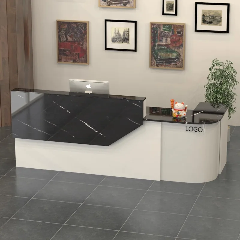 

Front Modern Reception Desks Podium Luxury Closet Club Checkout Reception Desks Service Escritorios De Oficina Salon Furniture