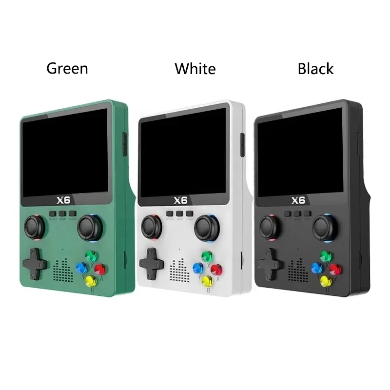 QZT-consola de juegos portátil X6, pantalla IPS de 3,5 pulgadas, Joystick Dual, 11 simuladores, más de 10000 juegos clásicos, regalos para niños