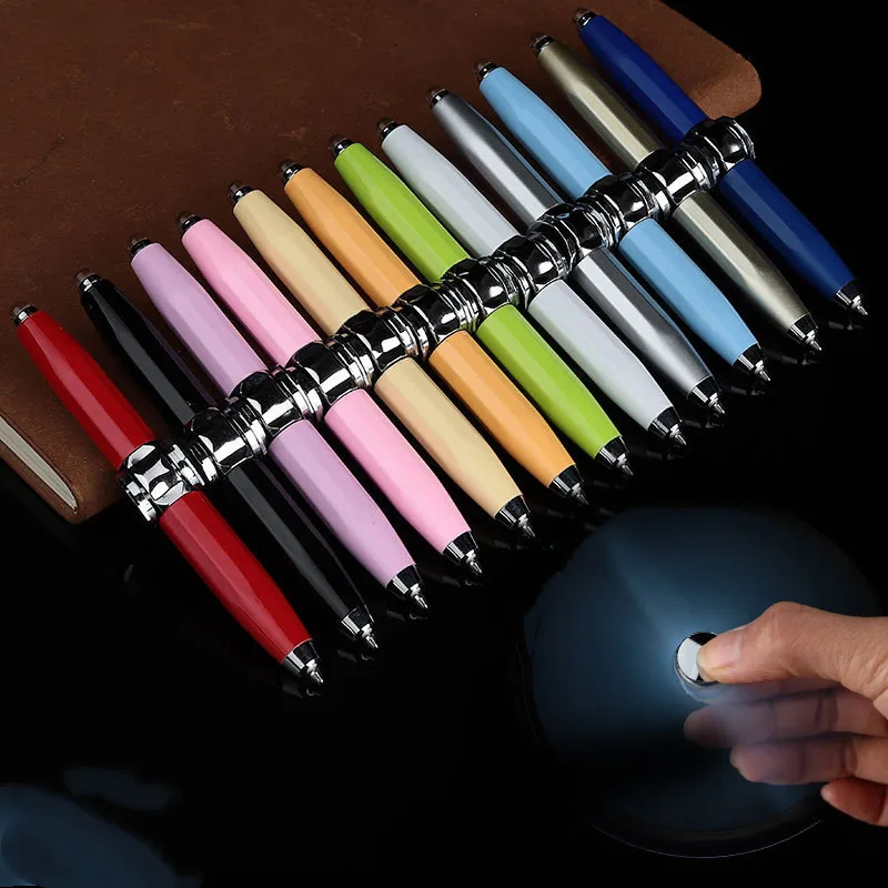 Creative Fingertip Glow Pen Multi-Function Light-Emitting Pens Student Write Decompression Ballpointpen WIth LED Light