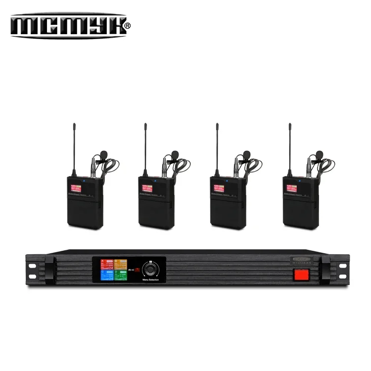 OEM UHF DPLL Lavalier Headset Hot Selling Cardioid Polar Pattern Wireless Microphone Singing Metal Bodypack for Meeting Room