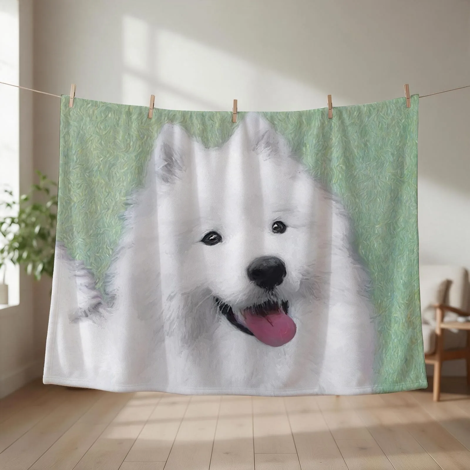Samoyed Throw Blanket Custom Retros Blankets For Baby Bed linens Blankets