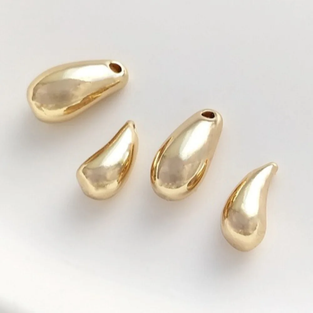 

1 шт., медные подвески, 14-каратное золото, цветные блестящие капли воды, подвесные бусины в форме полумесяца, кулон ручной работы, жемчужное ожерелье, серьги, аксессуары