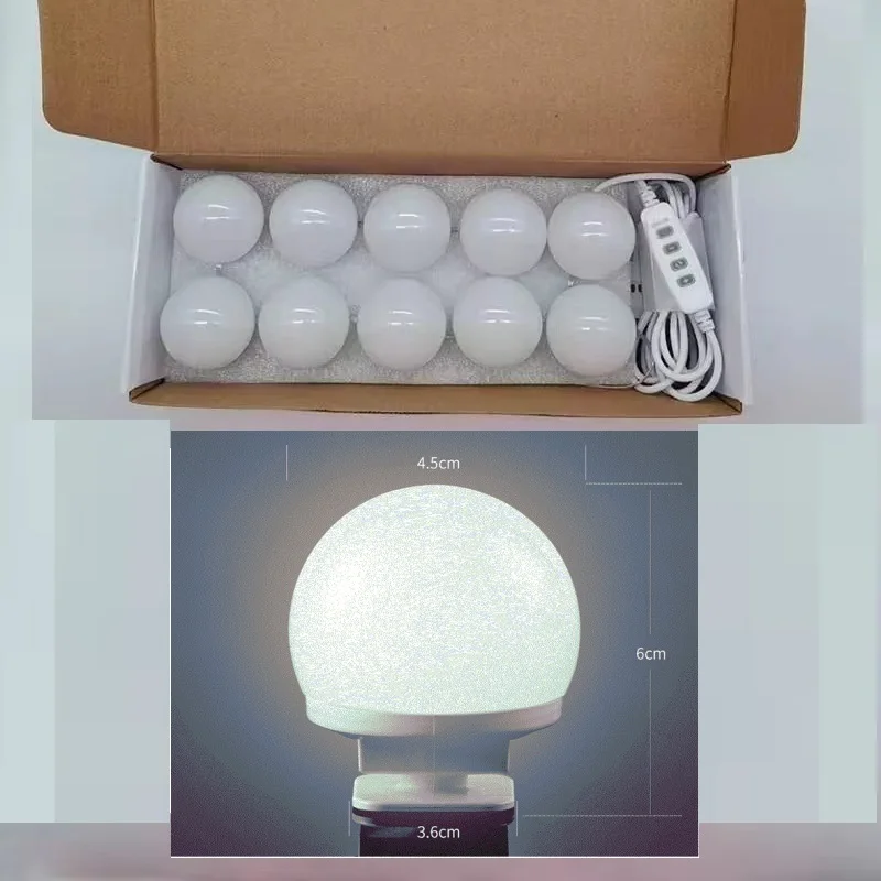 Make-up Spiegel LED Glühbirnen Eitelkeit Lichter USB 12V Bad Schmink tisch Lampe dimmbare LED Eitelkeit Licht für Spiegel Licht – Detail 2