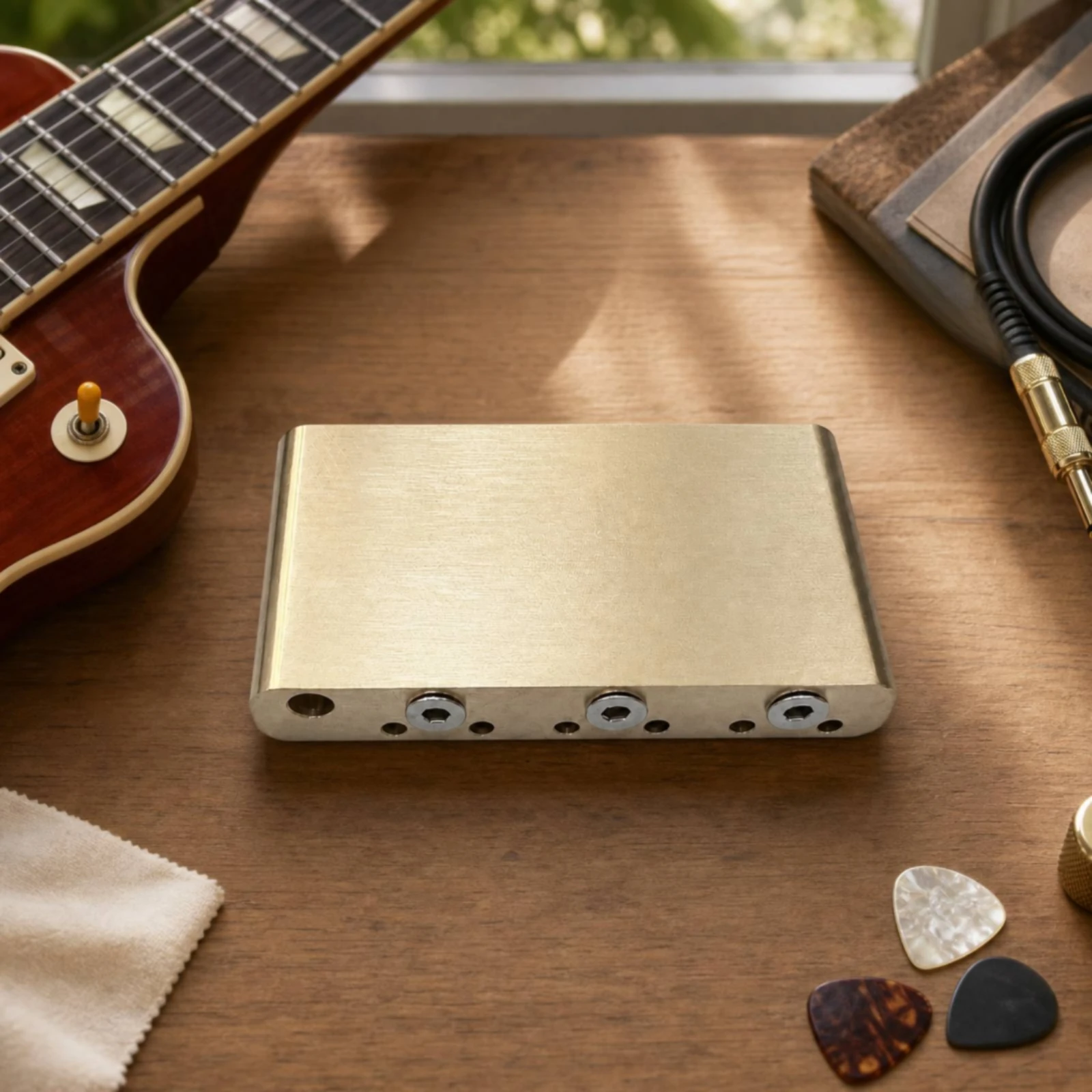 Brass Electric Guitar Bridge Base Solid Brass Bridge Base Plate Reliable Slim