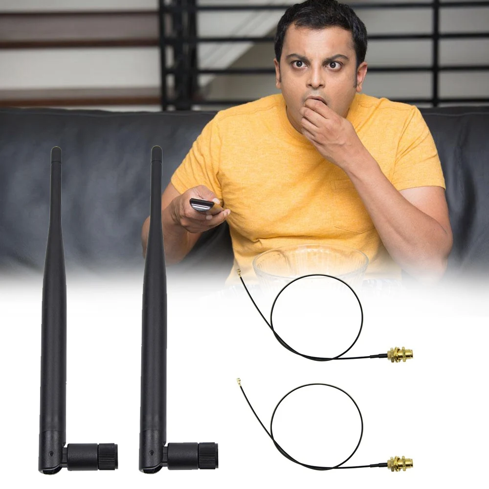

[stock] 4 x 6DBi 2.4GHz 5GHz Dual Band WiFi RP-SMA Antenna + 4 x 35cm U.Fl / Cable