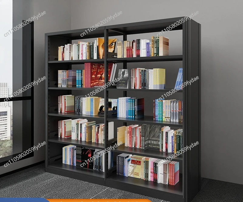 Steel Bookshelf School Library Materials Single and Double Sided File Shelf Reading Room Bookcase Book Shelf