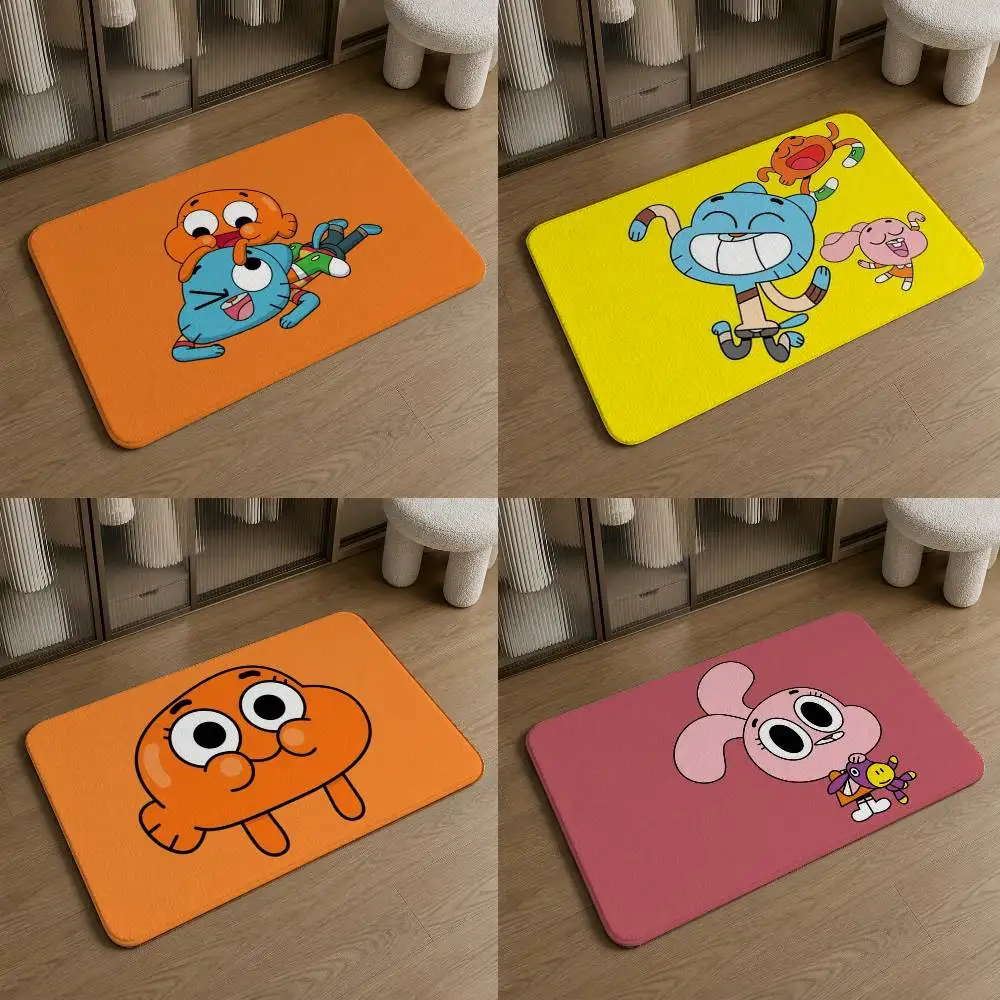 The Amazing World of Gumball  Pattern Soft Washable Non-Slip Doormat for Indoor and Outdoor Home Decor