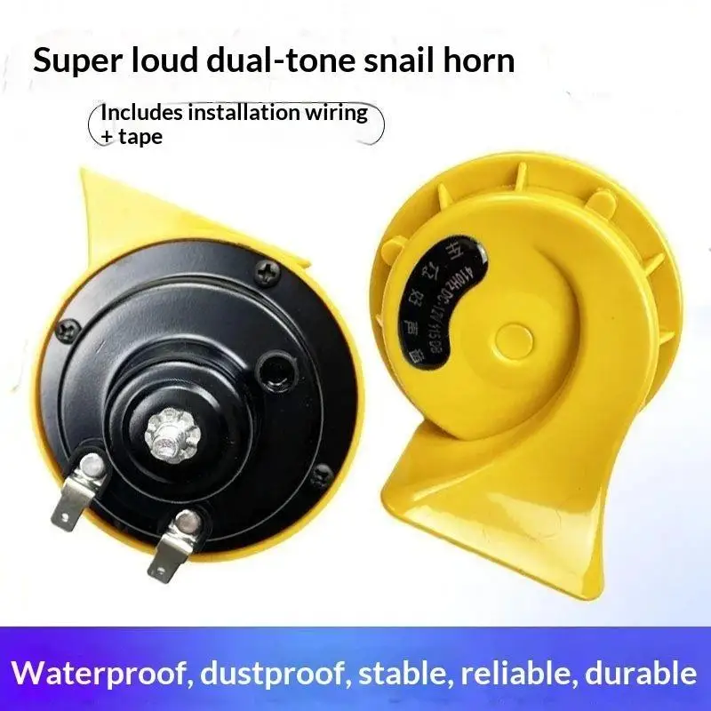 New Waterproof Motorcycle Snail Horn 12/24V Sound 510Hz 410Hz Super Sound Whistle Electric Horn For Motorcycle