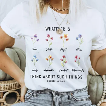 여성용 귀여운 만화 꽃 프린트 티셔츠, 모든 매치 소녀 티, 새로운 인기