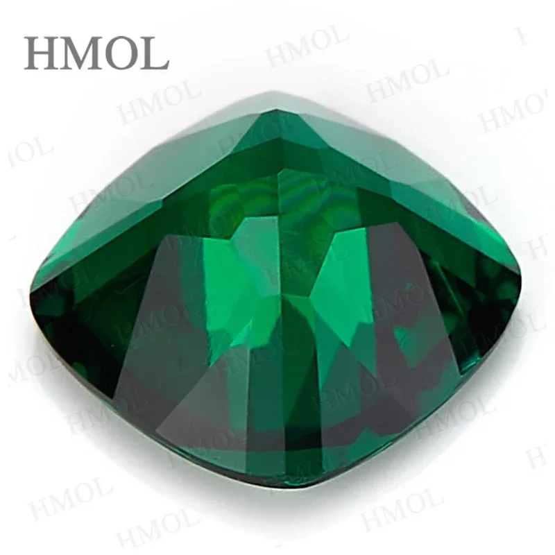 Lab Grown Zambian Emerald Square Cushion Shape Green For Jewelry Women Selectable AGL Certificate With Cracks Inclusions Inside