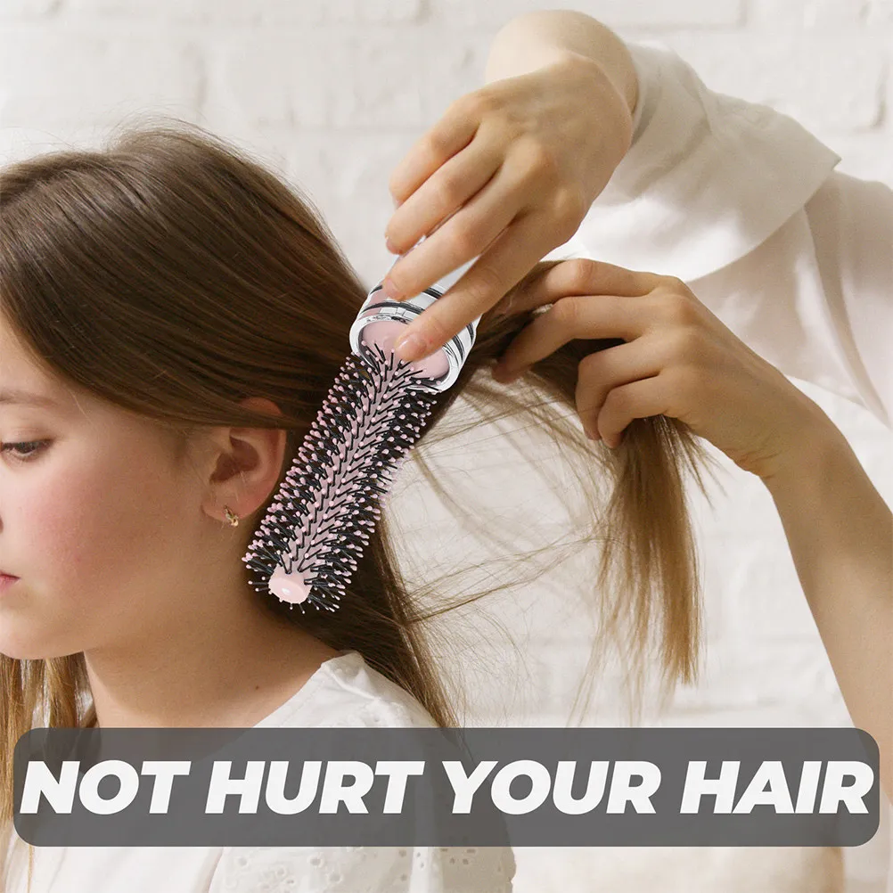 

2Pcs Compact Styling Roll Hairbrush Retractable Small Hair Blow Drying Brush Gentle Round Teeth Anti- Massage Scalp