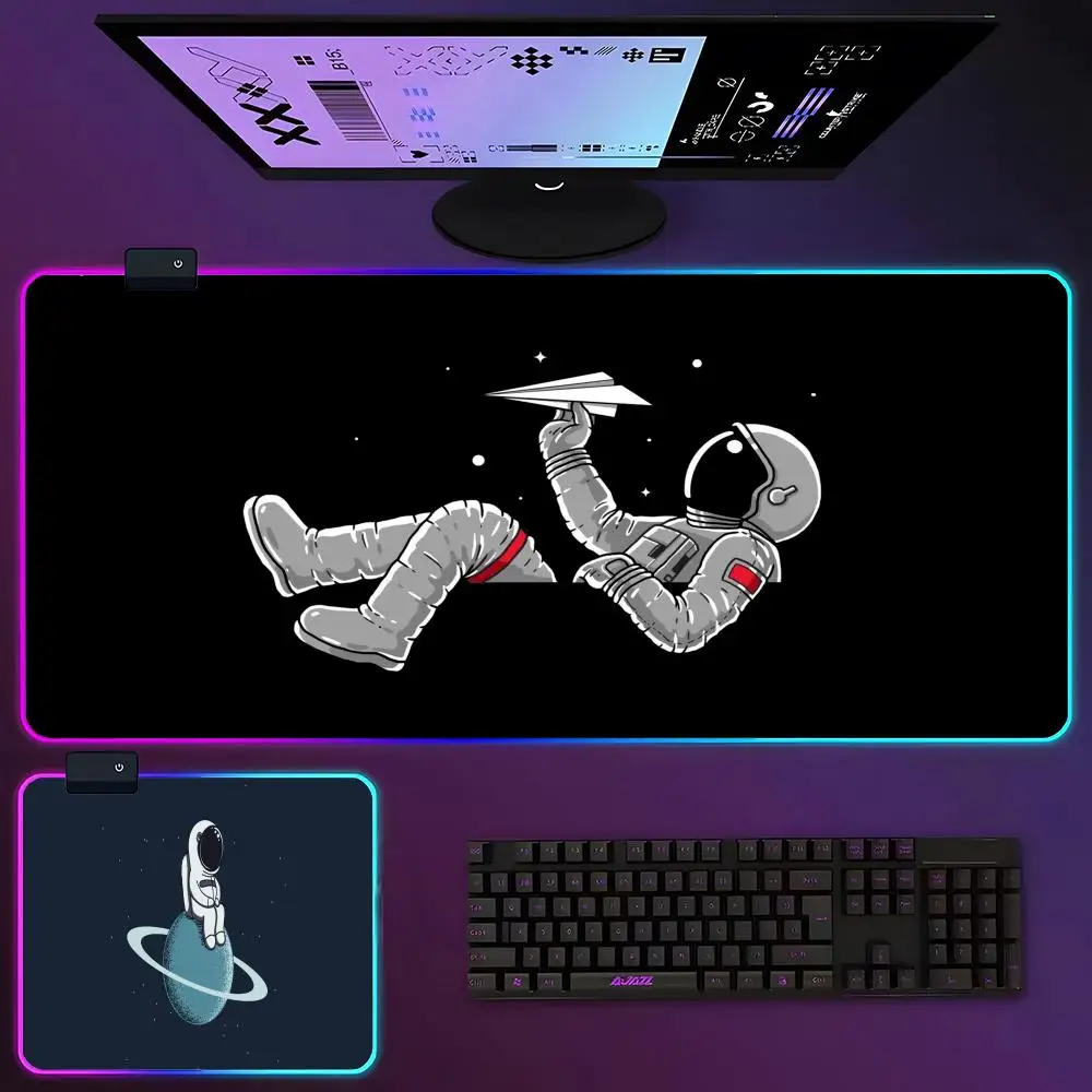 Astronaut Galaxy Mouse Pad RGB Luminous 700X400mm Large Table Pad Encrypted Anti Skid Super Large Mouse Pad