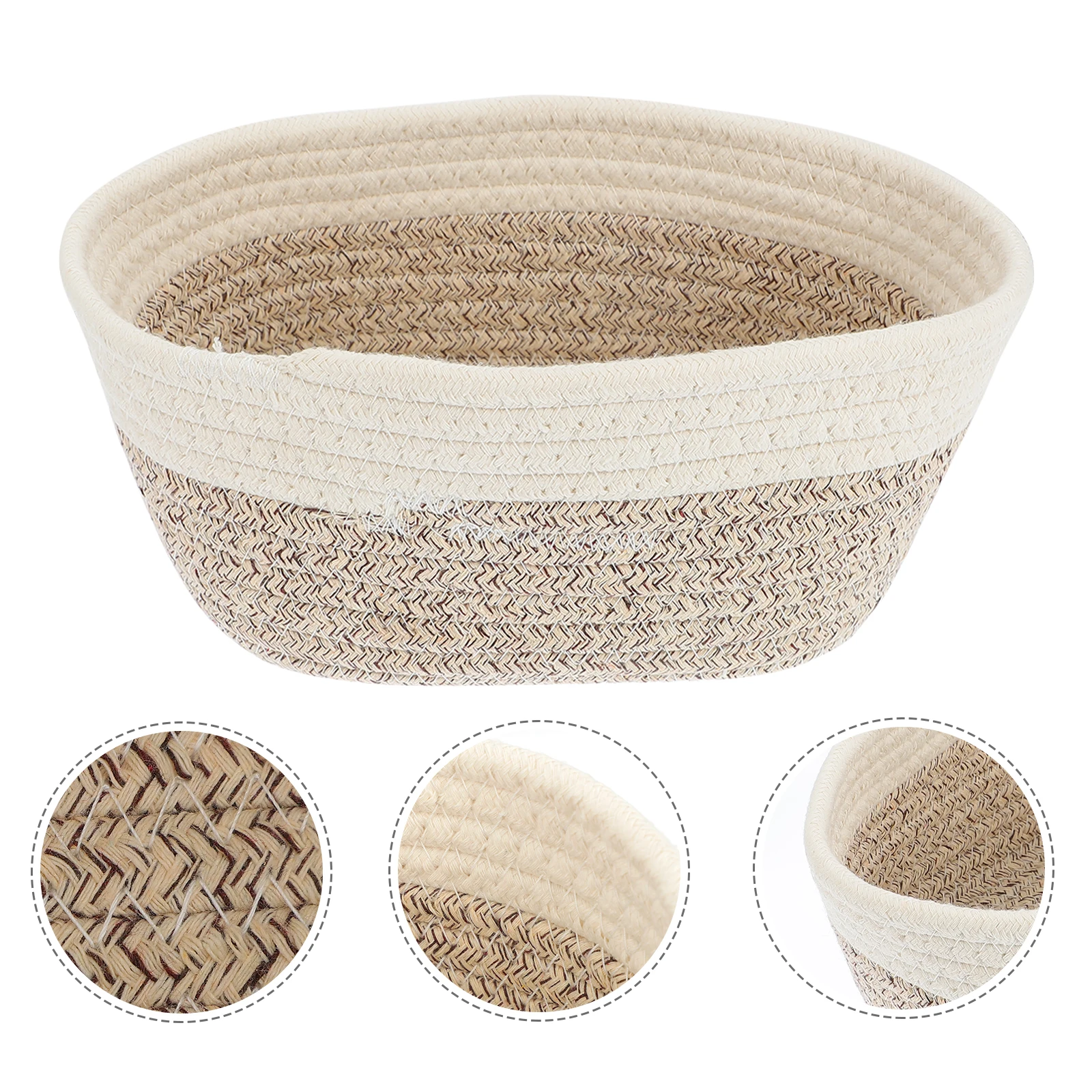 

Creative Woven Cotton Rope Storage Baskets Imitated Rattan Multi-Purpose Organizer For Home Office Bedroom Bathroom Holds Snacks