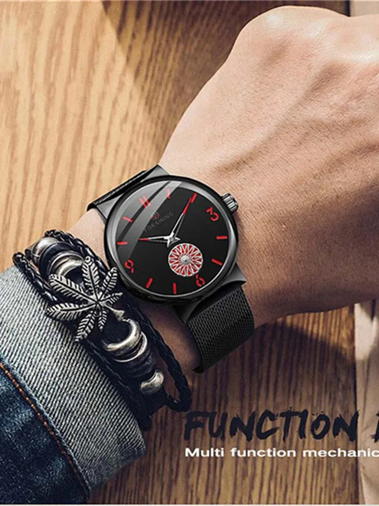 Forsining 162B 2023 Rotating Needle Design Relogio Montre Homme Factory Sale Men Mechanical Handwinder Watch Wristwatch Custom