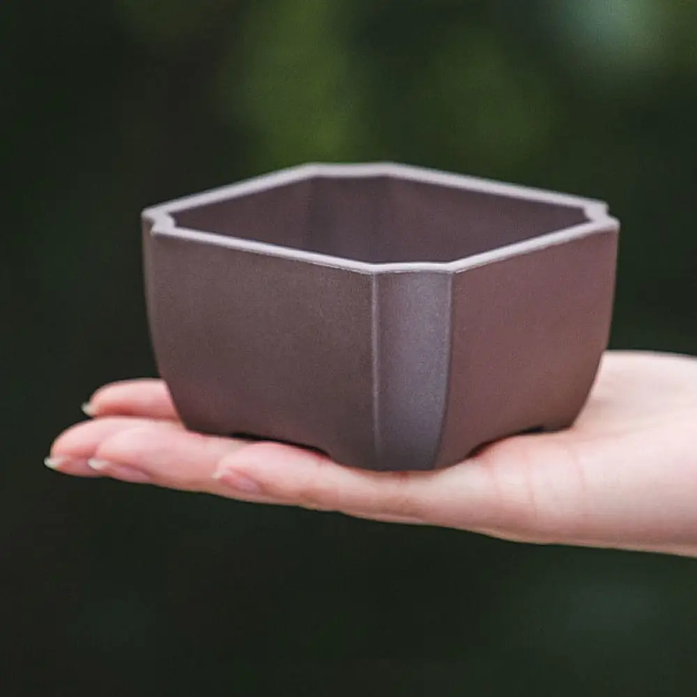 Creative Imitation Purple Clay Flower Pot Colorful DIY Plant Bowl Durable Thick Bonsai Succulent Basin Home
