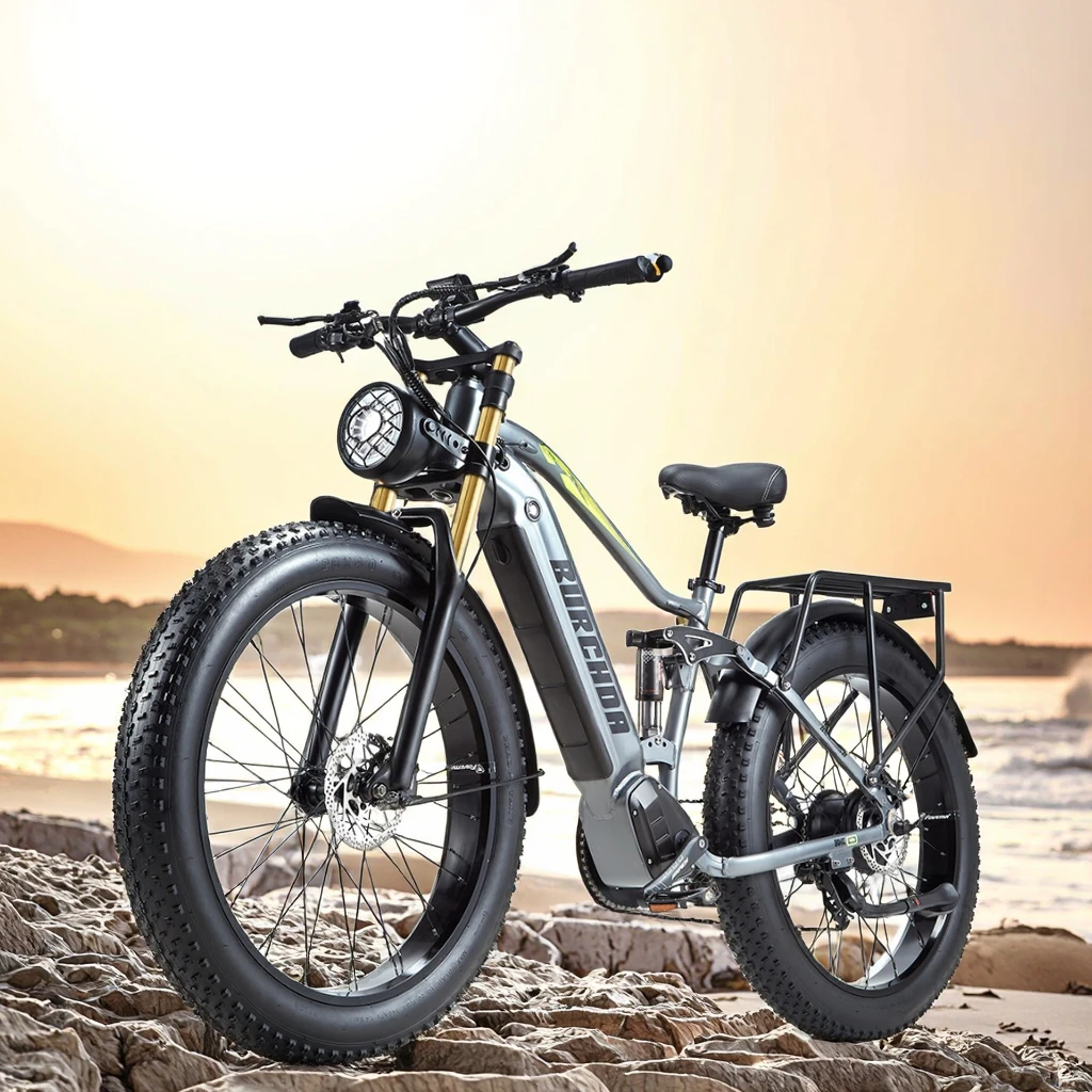 

Электрический горный велосипед RX80 Bull с амортизацией, в наличии на складе в США, фэтбайк для снега, литиевая батарея 48В20Ач, задний мотор-колесо