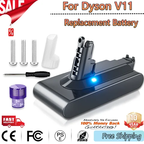 For Dyson V11 Battery 25.2V 7000mAh SV14 Lithium Li-ion Vacuum Cleaner Rechargeable Battery Absolute V11 Animal SV14 970145-02